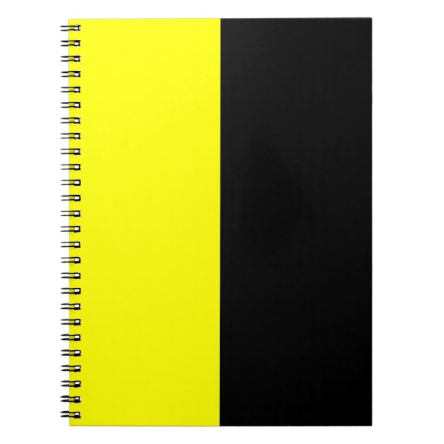 Black and Yellow Split Colour Scheme Spiral Notebook (Front)
