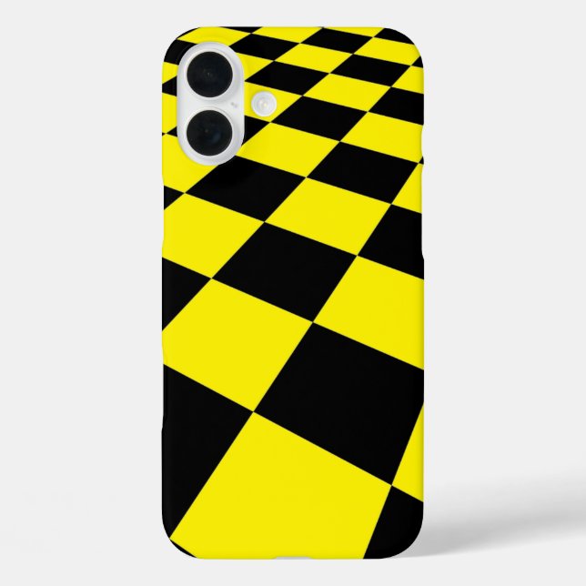Black and Yellow Square Pattern Phone Case (Back)