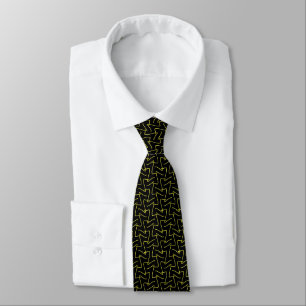 Black and Yellow Squiggles Neck Tie