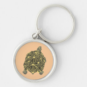 Black and Yellow Star Tortoise Key Chain