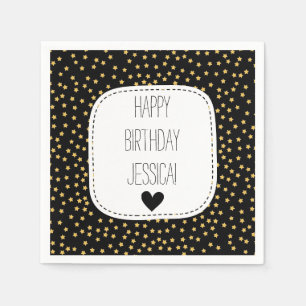 Black and Yellow Stars Napkin