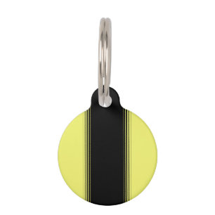 Black and Yellow Stripe Pet Tag