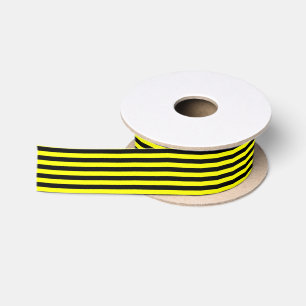 Black and Yellow Stripe Satin Ribbon