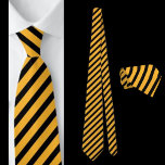 Black And Yellow Striped Abstract Pattern Neck Tie<br><div class="desc">Black And Yellow Striped Abstract Pattern Neck Tie.</div>