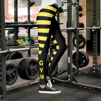 Black and Yellow Stripes Leggings