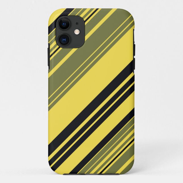 Black and Yellow Stripes Pattern Seamless Case-Mate iPhone Case (Back)