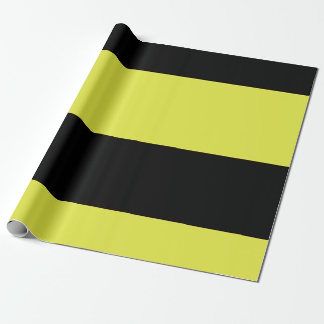 Black and Yellow Stripes Wrapping Paper (Unrolled)