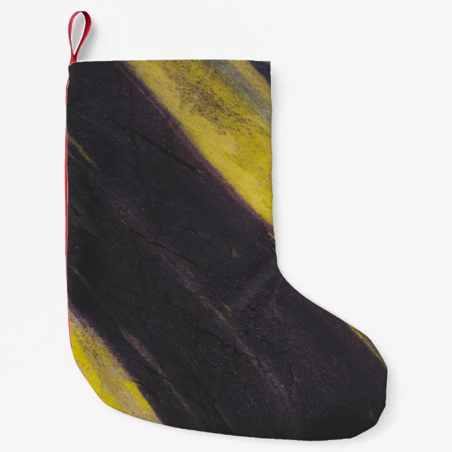Black and yellow surface small christmas stocking (Front)