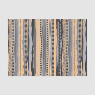 Black and yellow tribal geometric shapes pattern tissue paper