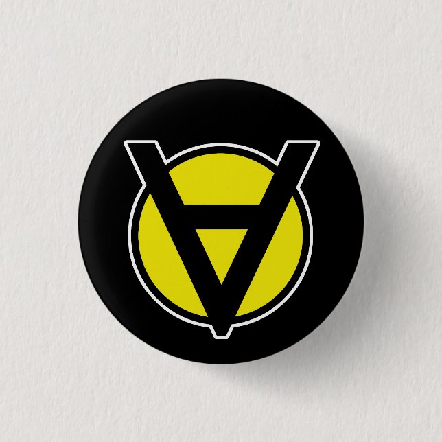 Black and Yellow Voluntaryist Pin - Voluntaryism (Front)