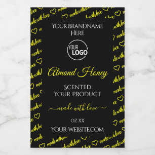Black and Yellow Word Cloud Product Labels Logo