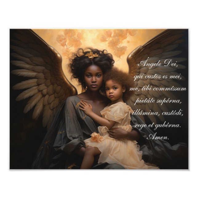 Black Angel Angele Dei In Latin Photo Print (Front)