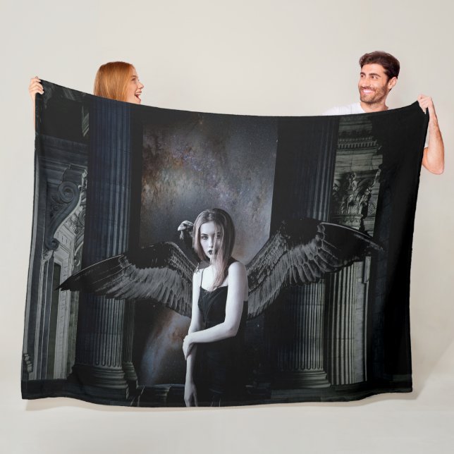 BLACK ANGEL FLEECE BLANKET (In Situ)