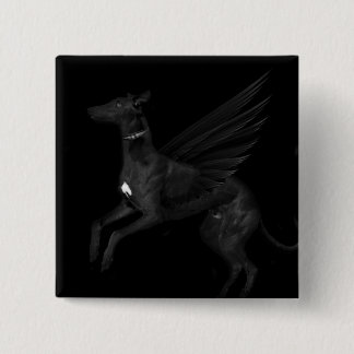 Black Angel Greyhound 15 Cm Square Badge