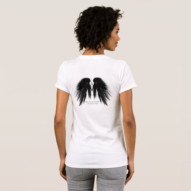 BLACK ANGEL WINGS Back Monogram T-Shirt (Back Full)
