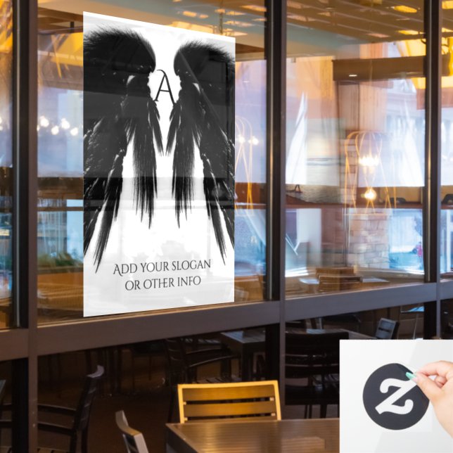 BLACK ANGEL WINGS Monogram (Restaurant Window)