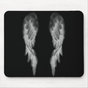 Black Angel Wings Mouse Pad