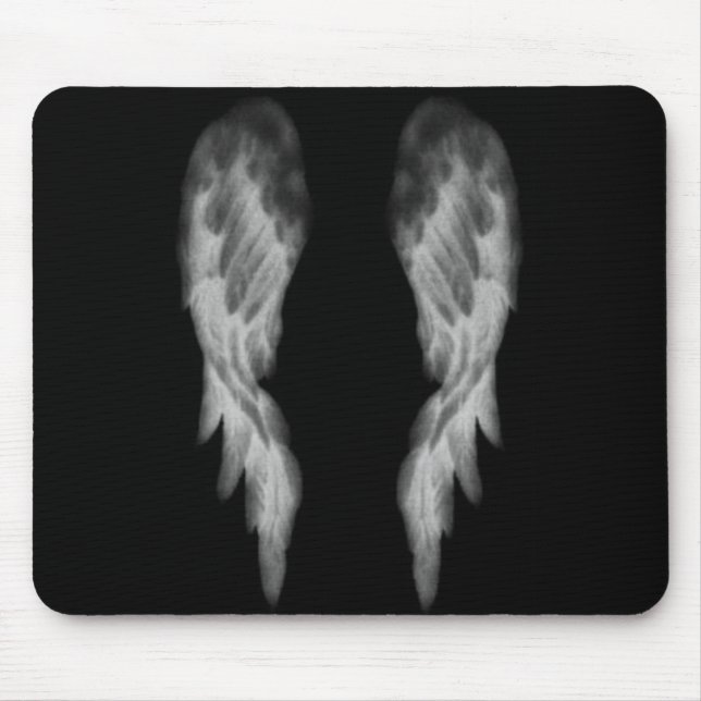 Black Angel Wings Mouse Pad (Front)