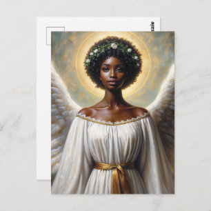 Black Angel Woman Inspirational Art Postcard