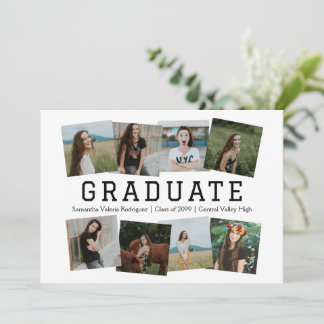 Black Angled Eight-Photo Graduation Announcement