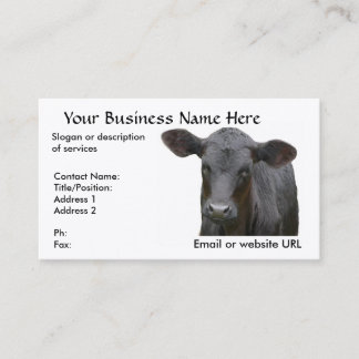 Black Angus Calf  for Cattle Rancher Business Card