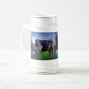 Black Angus Cow and Calf Beer Stein