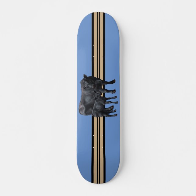 Black Angus Cow & Cute Calf Skateboard (Front)