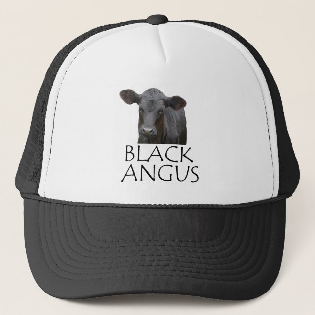 Black Angus Cow Trucker Hat (Front)