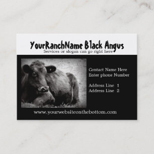 Black Angus Ranch or Farm Supply Business Cards
