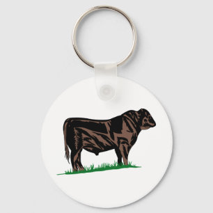 Black Angus Steer Key Ring