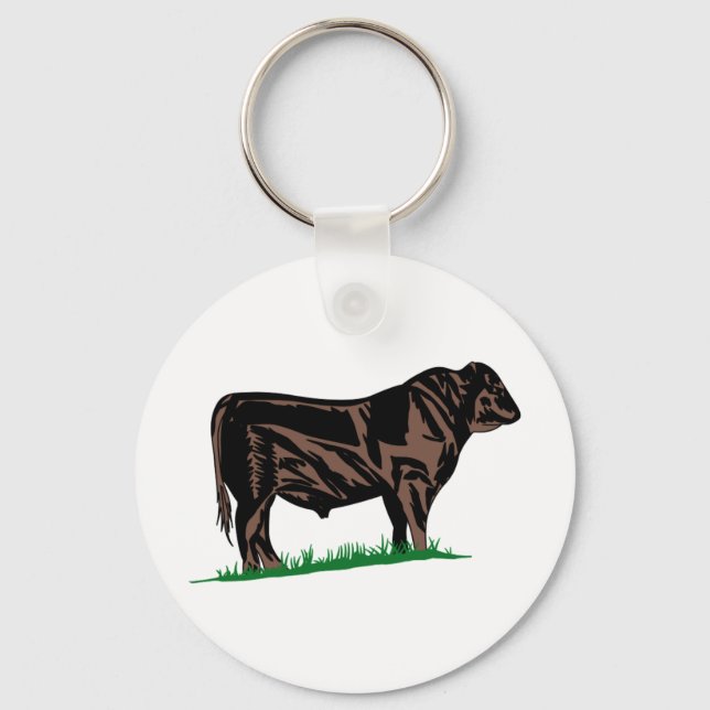 Black Angus Steer Key Ring (Front)
