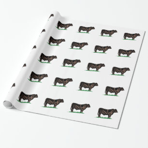 Black Angus Steer Wrapping Paper