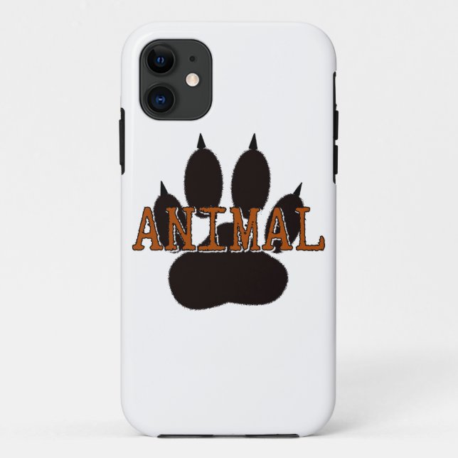 Black Animal Paw Print Case-Mate iPhone Case (Back)