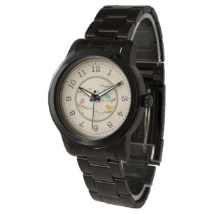 Black Anniversary Wrist Watch - Bold Vintage Face
