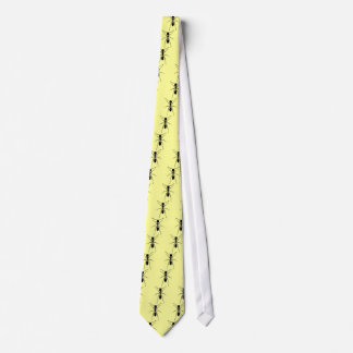 Black Ant Pattern Yellow Custom Tie