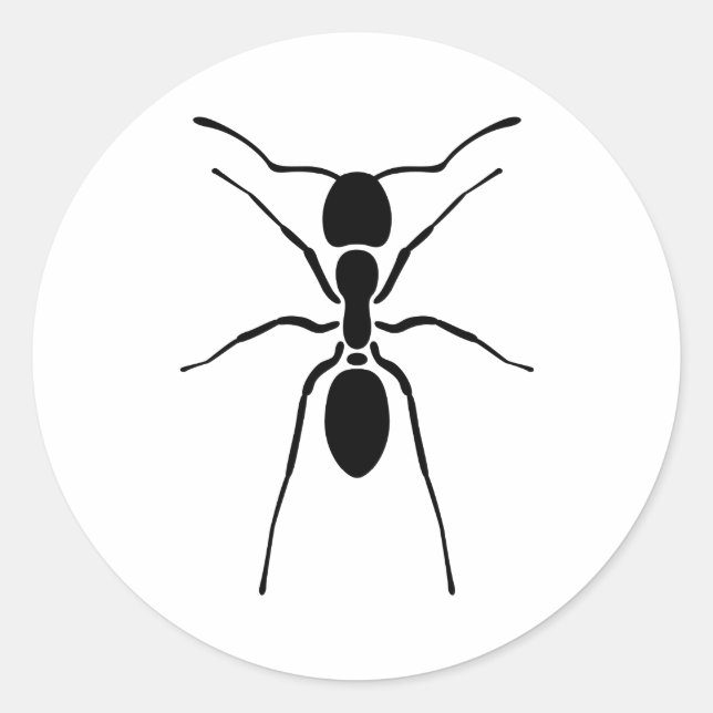 Black Ant Print Custom Classic Round Sticker (Front)