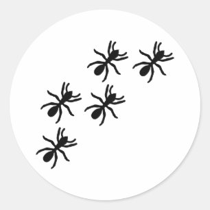 black ant trail classic round sticker