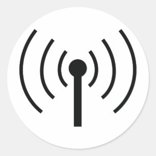 black antenna icon classic round sticker