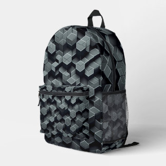 Black & Anthracite Grey Honeycomb Printed Backpack