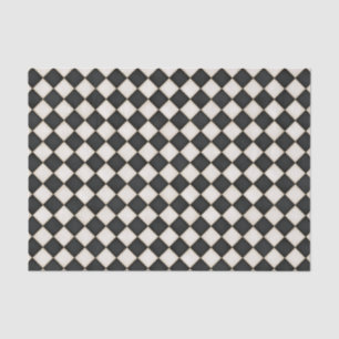 Black & Antique White Diamonds Tissue Paper