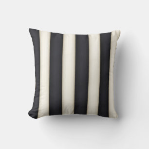 Black & Antique White Victorian Stripes Cushion