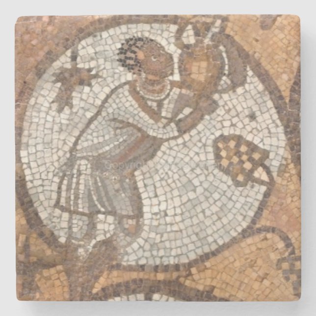 Black Antiquity Marble Stone Coaster (Front)