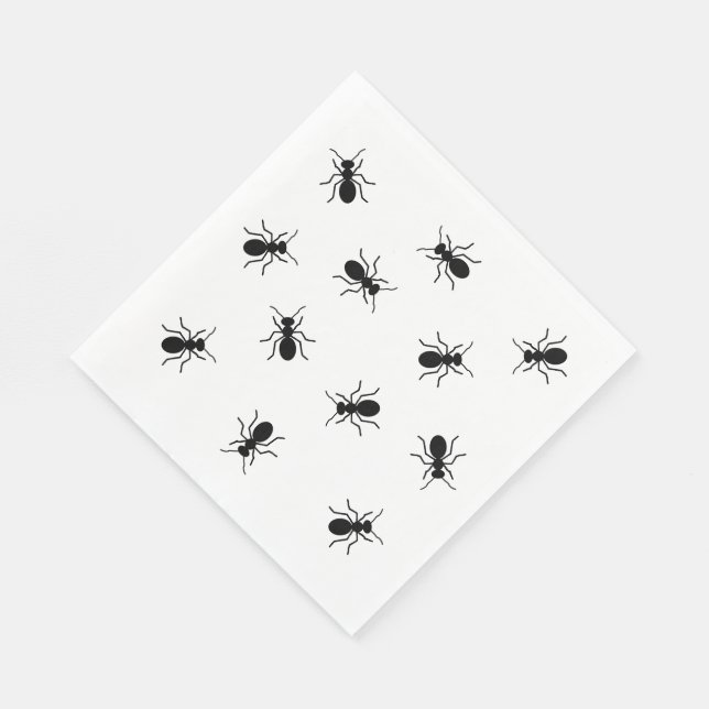 Black Ants Backyard Cookout BBQ Funny Picnic Napkin (Corner)
