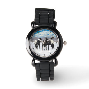 Black Appaloosa Horses In Snow Watch