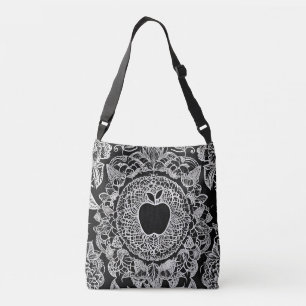 Black Apple AI art Crossbody Bag