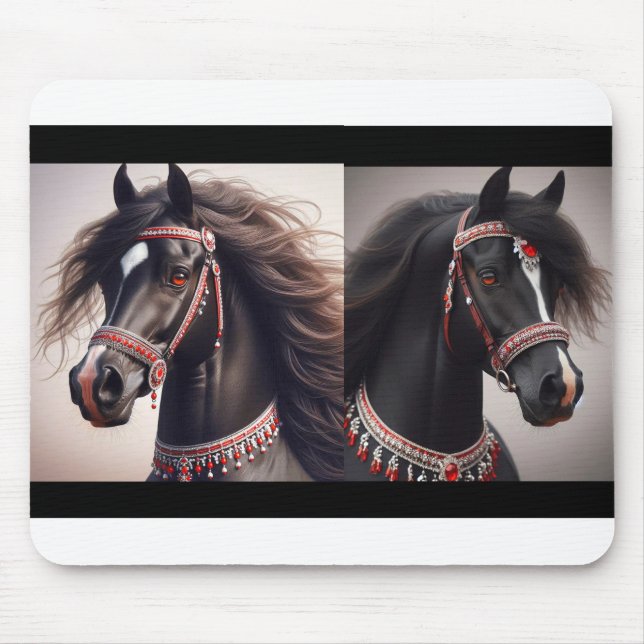 Black Arabian Horses Mouse Pad (Front)