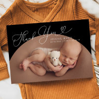 Black Arch Frame Thank Yoy Birth Announcement