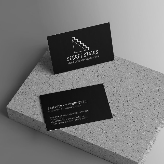 Black Architecture Stairs Triangle Ladder Business Card (Black Architecture Stairs Triangle Ladder Business Card)