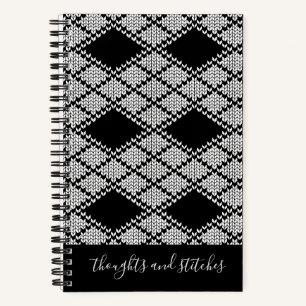BLACK ARGYLE KNIT 5.5x8.5 Notebook + Text