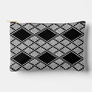 BLACK ARGYLE KNIT Small Accessory Pouch